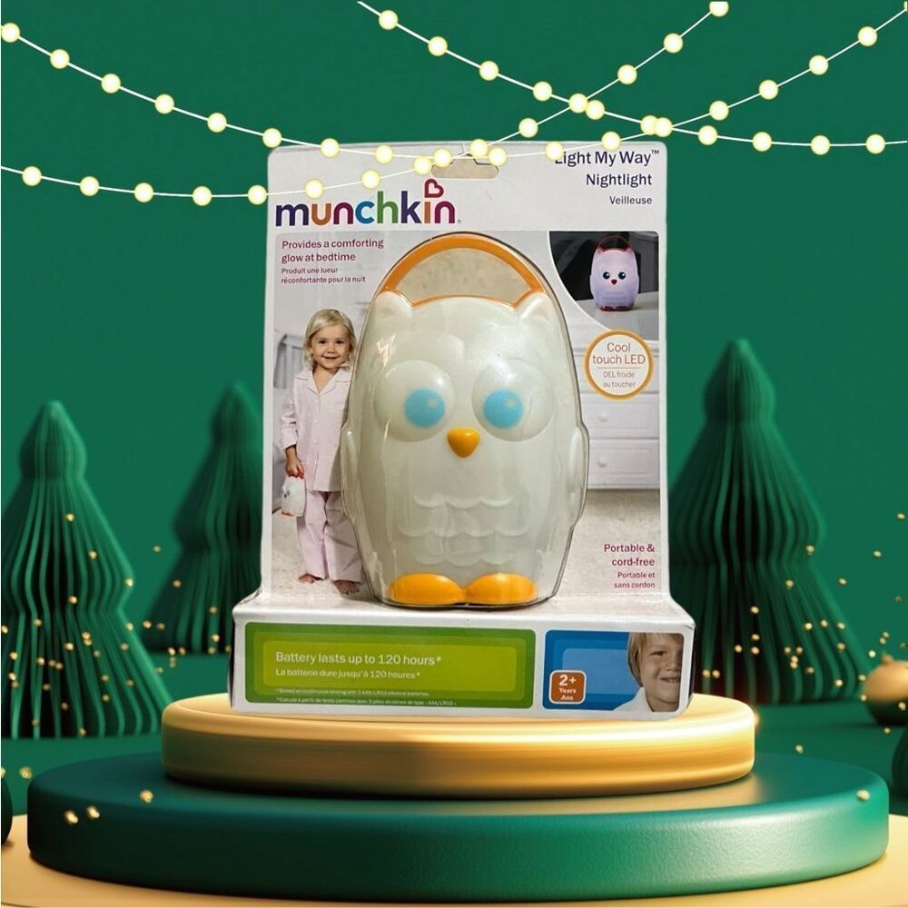 New Munchkin Light My Way Owl Nightlight Noise Music Kids Bedtime